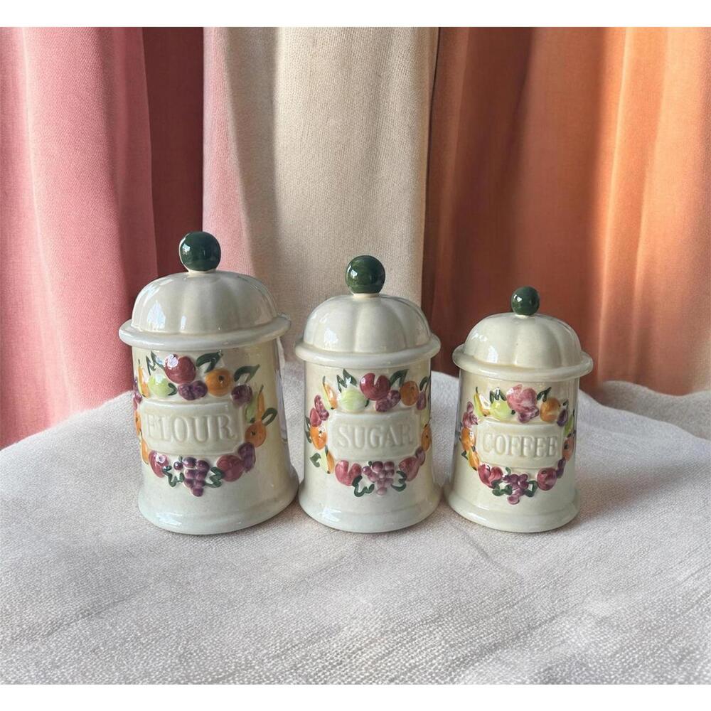 Vintage Los Angeles Pottery Canister Set (1967) | Kitchen Canisters Storage